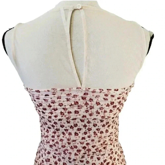 Free People Bodycon Ruched Florsl Ruffle Shimmy Dress - Picture 5 of 7